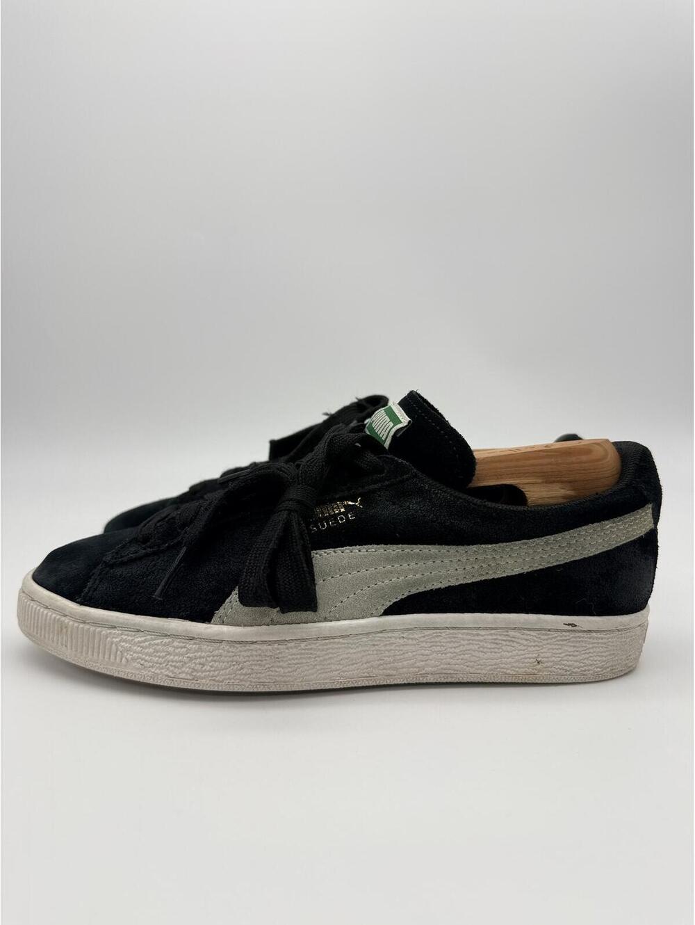 Puma Suede Classic Women's Sneaker Black White Formstrip Size 7 - Picture 3 of 10
